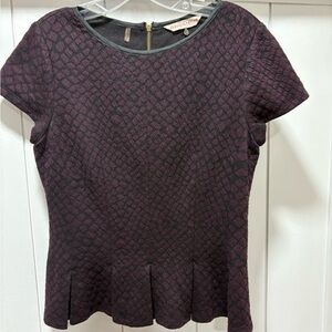 Rebecca Taylor Top Blouse Burgundy Wine Women's Size 8